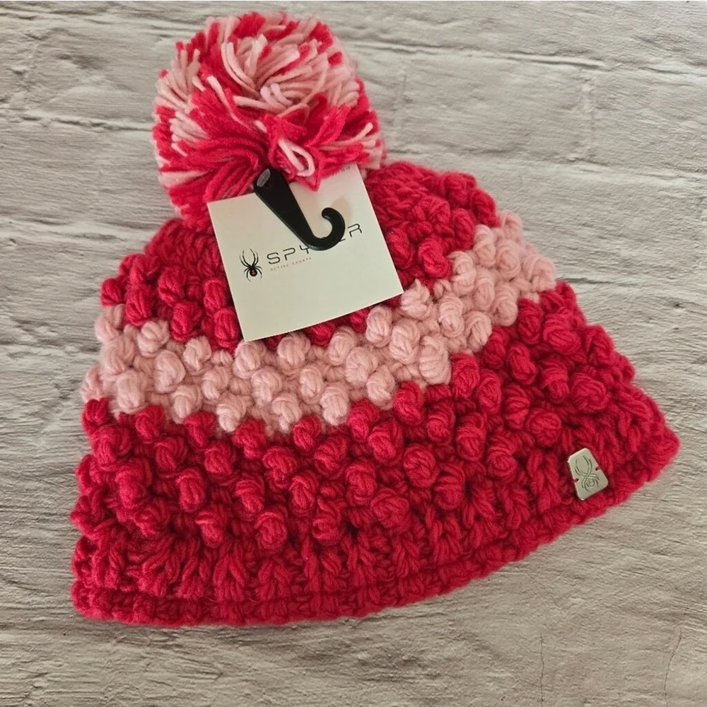 Spyder Adorable Soft Pink Winter Pompom Beanie, NWT, Toddler Size (53)